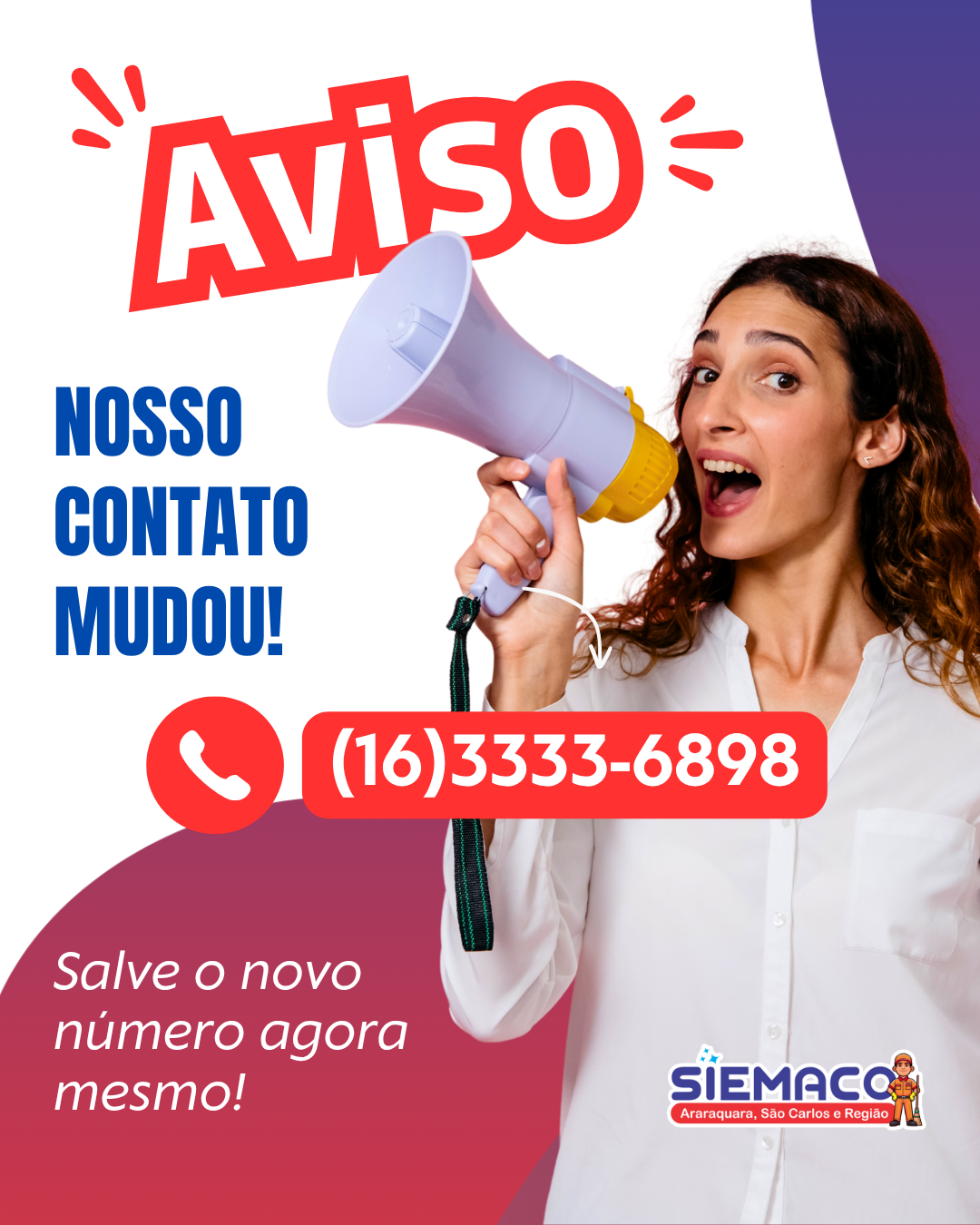 Nosso telefone mudou!